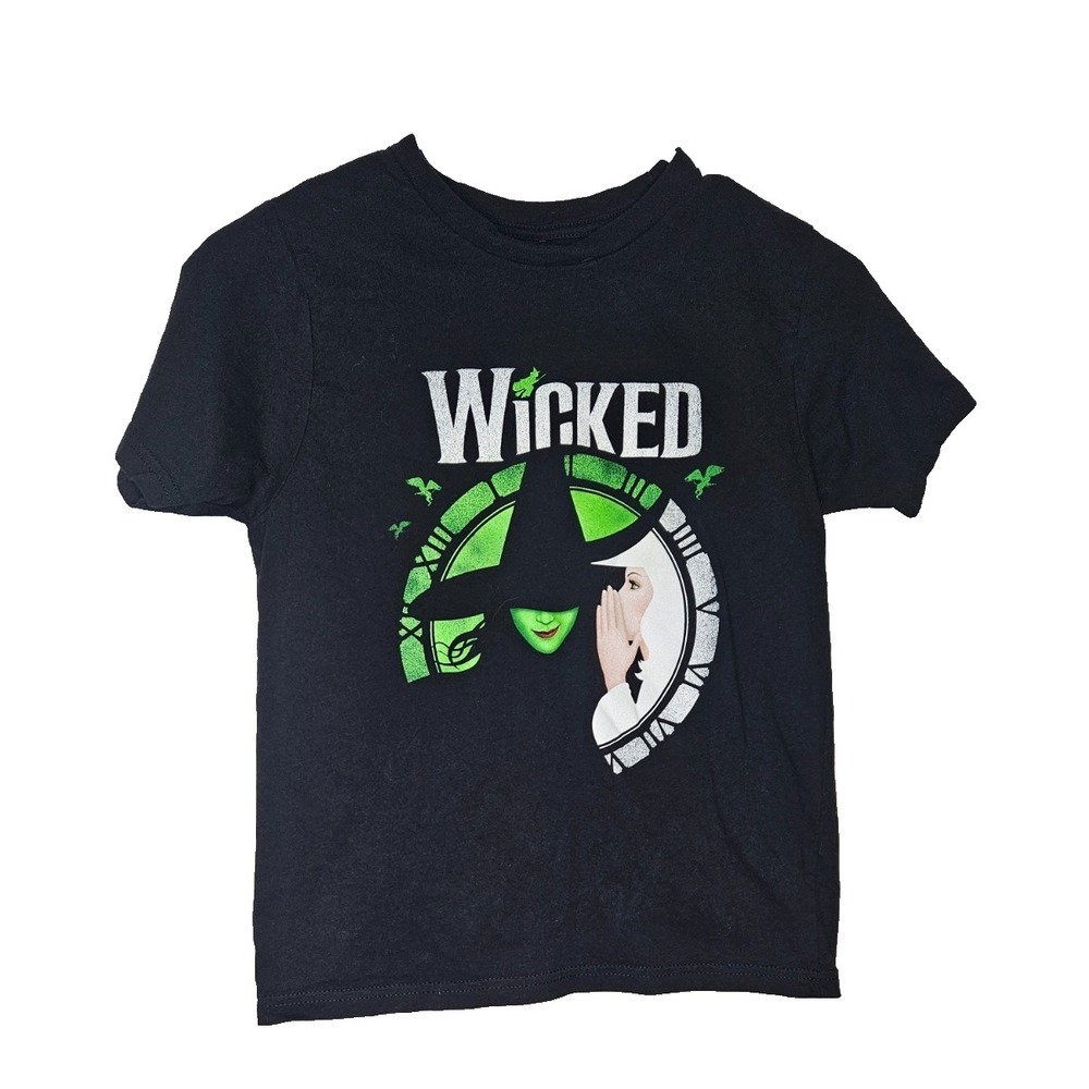 Wicked Broadway Musical T-Shirt‎ Kids Youth Medium Black Graphic Tee Witch